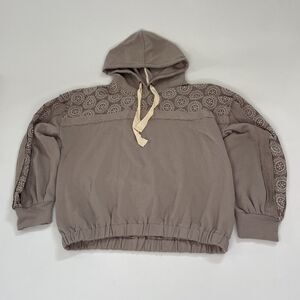 In Loom Hooded Sweater Womens‎ Lace Boho Country House Hoodie Size Small